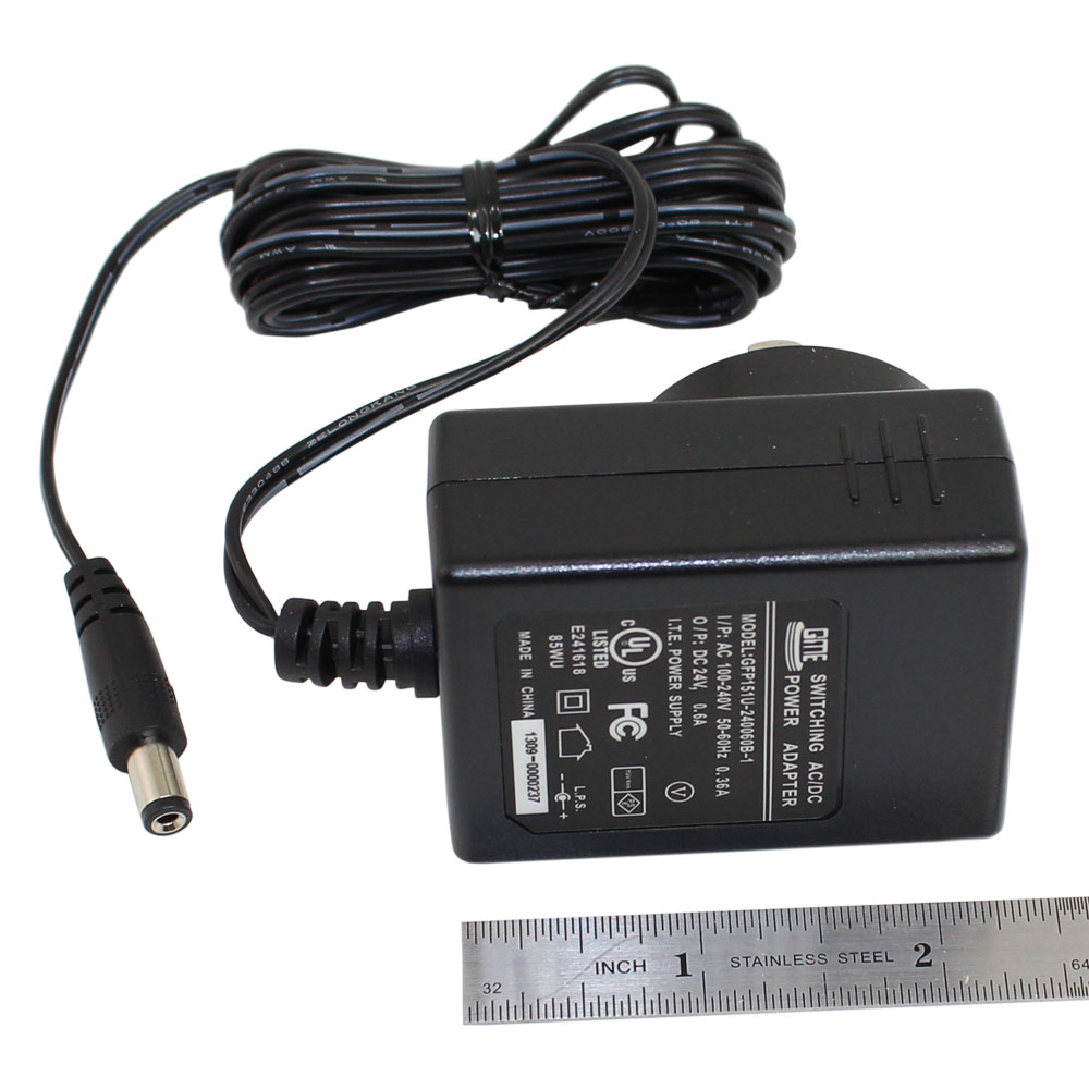 24 Volt 0.6 Amp Plug In Wall Mount Power Supply